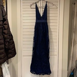 Maxi dress, lace, navy